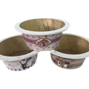 Ghiveci natural rotund mare cu guler