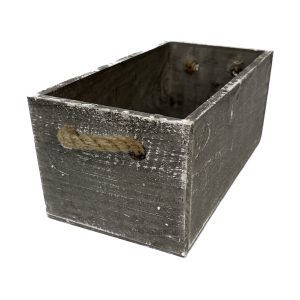 Ghiveci natural dreptunghiular cu mâner din iută 26 x 14 cm