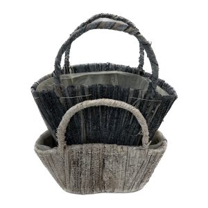 Ghiveci natural din crustă oval cu mâner mic