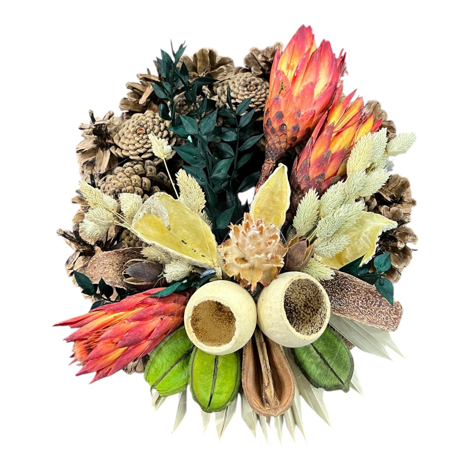 Coroană con decorată exotic 25 cm